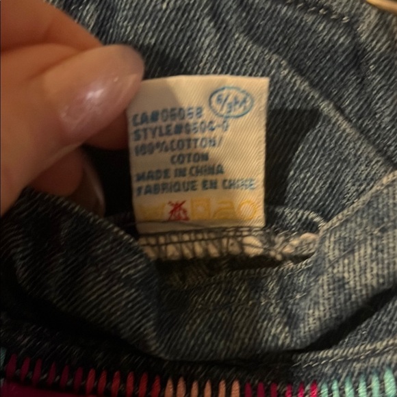 Kids Denim Overalls with Floral Embroidery - Picture 6 of 6